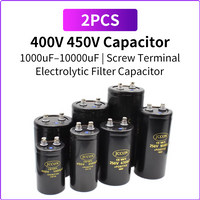 2PCS 400V 450V Screw Terminal Electrolytic Capacitor 1000uF-10000uF High Voltage Filter Capacitor Power Supply