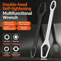 1pc Universal Double Ended Adjustable Self Tightening Ratchet Wrench 3 17mm Thick Durable Handle For Car Motorcycle Home Repair