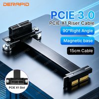 PCIe X1 15CM Riser Cable 90 Degree Right Angle 8Gbps PCIe 3.0 X1 to X1 Extension Ribbon Extender for PC Mining High Speed