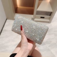 Dinner Shiny diamond clutch Shoulder messenger Wedding bridesmaid bag Party bag Dress bag