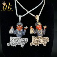 Out Anhänger für Männer Ich gebe nicht Halskette Zinken Charme echte vergoldete Hip Hop Modeschmuck
