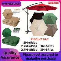 2m,2.7m,3m Patio Umbrella Replacement Canopy Replacement Cover with 6/8 Ribs Outdoor Umbrella Sun Protection Canopy
