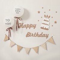 7pcs Birthday party decoration balloon room wall decoration flag banner letter cake set