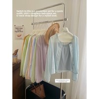 Ladies Summer round Neck Sun Protection Shirt Cardigan Set Air Conditioning Two-Piece Set Casual Fashion Breathable Loose Fit