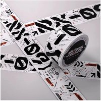 AliExpress NONE 5M Cyberpunk Sci-Fi Warning Tape DIY Mechanical Decorative Tape Stickers for Bicycle/Skateboards/suitcases/fish Tanks Stickers