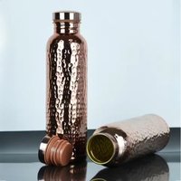 Hot 800ML Copper Drinking Bottle Hammer Pattern Leakproof Sports Water Bottle Outdoor Cycling Gym Fitness Travel Drinking Cup