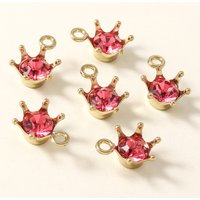 10pcs Enamel Crystal Crown Charms Cute Charms Pendants for Necklace DIY Earrings Jewelry Making