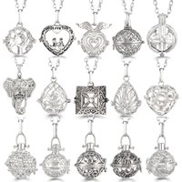 Mexico Chime Music Ball Caller Aromatherapy Necklace Essential Oil Diffuser Tree Of Life Cage Exquisite Zircon Pendant Jewelry