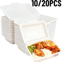 10/20PCS Disposable Lunch Boxes Plastic Salads Sandwiches Takeaway Kitchen Fridge Restaurant Picnic Food Container