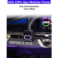 AIJS 90 Degree Elbow 12+4P Computer Power Extension Cable ARGB Divine Light Synchronization One-wire Extension Cable