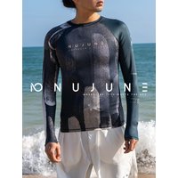 Nu-June Men Rashguard UPF50 Long Sleeve Surf Tops and Shorts Set Swimwear Three Pieces Sweatshirts Pants Beach Diving Suits