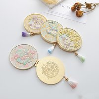 Crafts Metal Makeup Mirror Portable Folding Cosmetic Mirror Exquisite Creative Handheld Mirror Gift