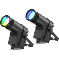 Datewink 2Pcs 30W RGBW LED Beam Pinspot Light Spot Lights DJ Disco Mirror Ball Stage Lighting Effect DMX For KTV Party Christmas