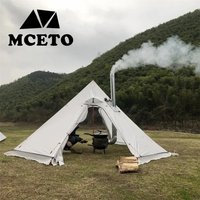 New 1-2 Person Pyramid Tent Shelter Ultralight Outdoor Camping Teepee With Snow Skirt With Chimney Hole Hiking Backpacking Tents