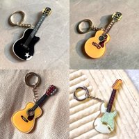 Creative guitar acrylic musical instrument bag pendant gift key ring keychain schoolbag gift best friend violin key chains