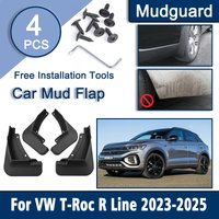 Mudflaps For VW Volkswagen T Roc TRoc R Line 2023 2024 2025 Front Rear Mudguard Wheel Splash Guards Anti-scratch Car Accessories