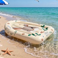 Kids Inflatable Body Board With Handles Portable Surfboard Floating Mat for Pool Beach Water Park Summer Outdoor Play