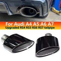 For Audi A4 A5 A6 A7 Exhaust Pipe Upgrade RS4 RS5 RS6 RS7 Stainless Steel Black Muffler Nozzle Tip Exhaust Head