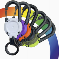 Heavy Duty Retractable Keychain with Steel Cable Carabiner Clip Anti-Lost Pull Reel Lanyard for Outdoor Sports Tools Keys ID Bad