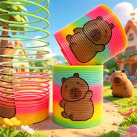Capybara Design Big Rainbow Slinky Toy Set Flexible Magic Spring Coil Fidget Toy for Kids 1 3 6pcs Options Perfect Holiday Gift