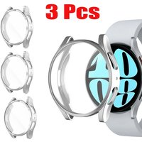 3PCS Silicone TPU Case for Samsung Galaxy Watch 4 5 6 7 40mm 44mm Protector Cover Coverage Bumper Screen Protection Accessories