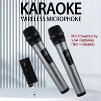 Wireless Microphone with Display, Mic Powered by AA Battery(Not Included) - for Singing and Public Speaking