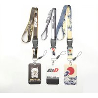 JDM Car Lucky Cat Keychain ABS Bank Credit Card Holder Wallet Bus ID Work Card Keyring Lanyard Accessories For BRIDE HKS NOS