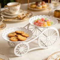 European Dessert Rack Plastic Material Party Dessert Table Decoration Food Fruit Plate White Birthday Party Beautiful Cake Stand