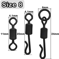 20pcs Carp Fishing Accessories Quick Change Flexi Ring Swivel Ronnie Rig Size 8 Lead Clip Anti Tangle Sleeves For Fishing Tackle