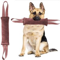 Dog Tug Toy, Cow Suede Leather Bite Stick for Small Medium Large Dogs, Durable Pet Training Chew Toy