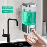1/2/3Pcs 500ml Soap Liquid Dispenser Large Capacity Visible Window Hand Sanitizer Dispenser Manual Press Wall Mounted