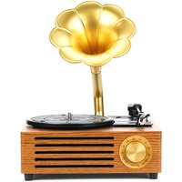 USB Retro Vinyl Record Player Loud Speaker Phonograph Vintage Wood Gramophone