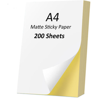 A4 Paper Sticky Matte white self-Adhesive Label For Inkjet Laser Printer Easy Peeling Printable Sticker Sheets sticker 200-100