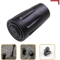 Fits Most Standard Hiking Trekking Pole Black Rubber Tip Protectors Hiking Pole Replacement Tips for Trekking Poles