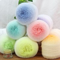 200g/ Roll Durable Gradient Color Wool Yarn Handmade Knitting Crochet Yarn Soft Multicolor Long Velvet Yarn for Hat Sweater