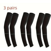 AliExpress NONE Breathable Sun Protection Arm Sleeves – 3 Pairs Cooling UV Covers, Uses for Cycling Driving Beach & Outdoor Adventure Wear