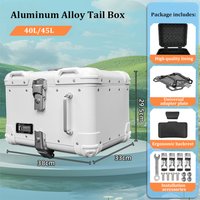 40L/45L Round Corner Motorcycle Trunk Aluminum Alloy Scooter Electric Vehicles Universal Toolbox with lock Waterproof Tail Box