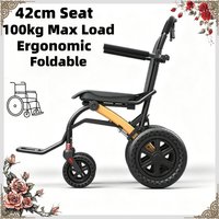 Ultra-Light Foldable Ergonomic Wheelchair Premium Elderly Mobility Cart with Posture Support Travel-Ready Design
