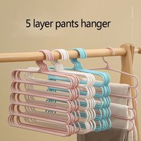 5 Layers Trousers Hangers Household Multi-layer Thickened Clothes Storage Holders Multifunctional Pants Towel Scarfs Racks