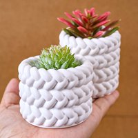 1/2/3/4 Floors Weaving Candle Jar Silicone Mold DIY Handmade Plaster Resin Flowerpot Storage Box Craft Casting Molds Home Decor