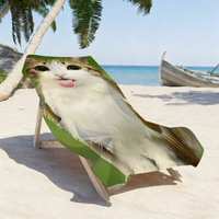 Meowl Cat Owl Towel Sports Quick Dry Travel Camping Sandproof Soft Light Large Beach Towel