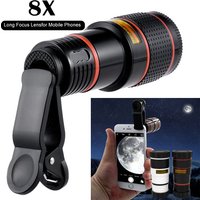 Universal Monocular Zoom HD Optical Cell Phone Lens Observing Survey Portable 8 Times telephoto lens with tripod for Smartphone