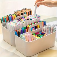 Multi-functional Storage Basket with Handle,Portable Pencil ,Pen Holder Stationery Case, Desktop Organizer with 5-compartment