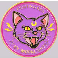 "Fighting evil" Enamel Pin Cat Brooch Pines Lapel Pins Badge on Backpack Clothing Accessories Fashion Jewelry Friends Gifts