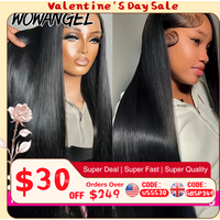 WowAngel Glueless Wigs Straight 13x6 HD Lace Front Wigs Pre Plucked 100% Human Hair Wigs Brazilian Hair For Women Pre Bleached