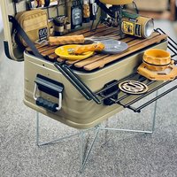 Camping Foldable Metal Stand Portable Aluminum Alloy Box Stand Outdoor Storage Boxes Shelves for Outdoor Picnic Fishing