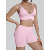 2PCS Seamless Yoga Suit Women Tracksuit Sports Set Running Workout Clothes Sports Bra Butt Lift Leggings Gym Suits Athletic Wear