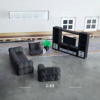 Diorama 1:64/87/43 Scale Garage Scene TV & Sofa Set Model Workshop Furniture Model Set City Building Props