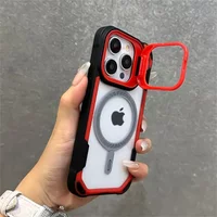 Shockproof Armor Stand Lens Protection Case for IPhone 16 15 14 13 12 11 Pro Max Plus for Magsafe Magnetic Wireless Charge Cover