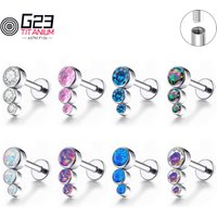 ASTM F136 Titanium Product Round Zircon Internally Threaded Marquise Top Labret Lip Ring Tragus Piercing